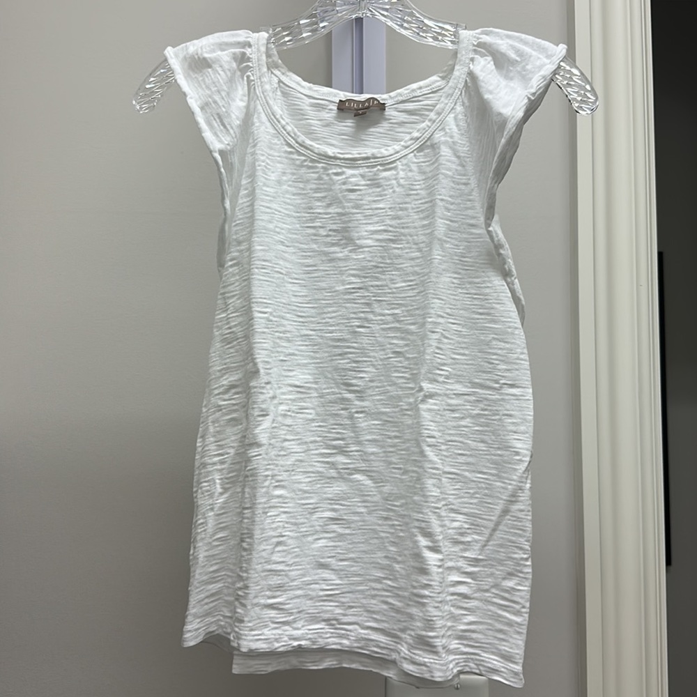 Lilla P crew neck flutter sleeve tank top